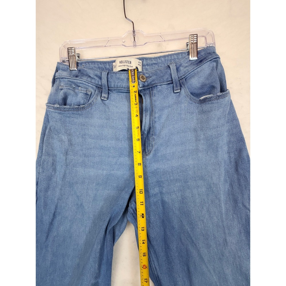 Hollister Ultra High-Rise Dad Jeans Light Wash Blue Straight Leg W29 Short 8s - Picture 4 of 8